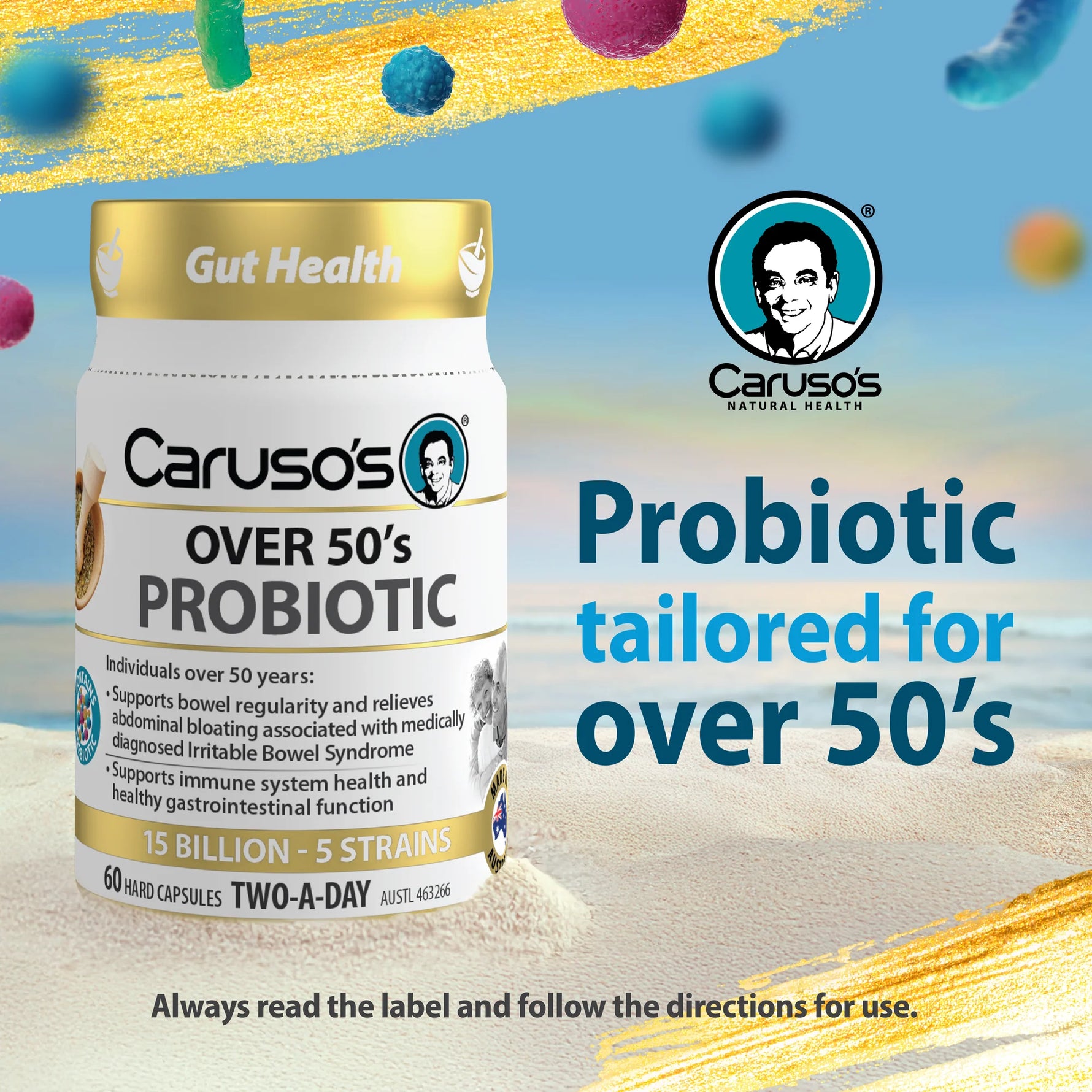 Carusos Over 50’s Probiotic 60 Caps