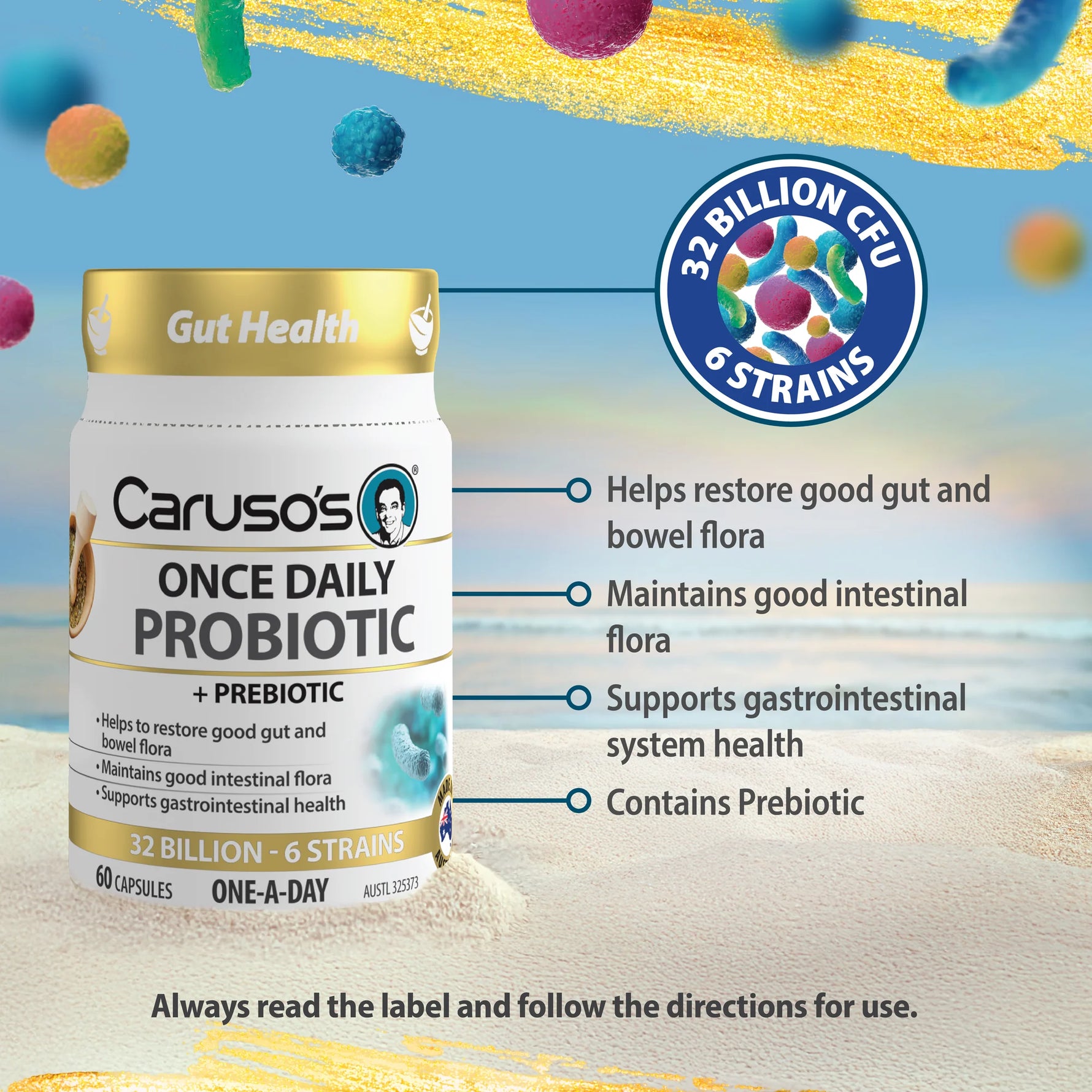 Carusos Once Daily Probiotic 60 Caps