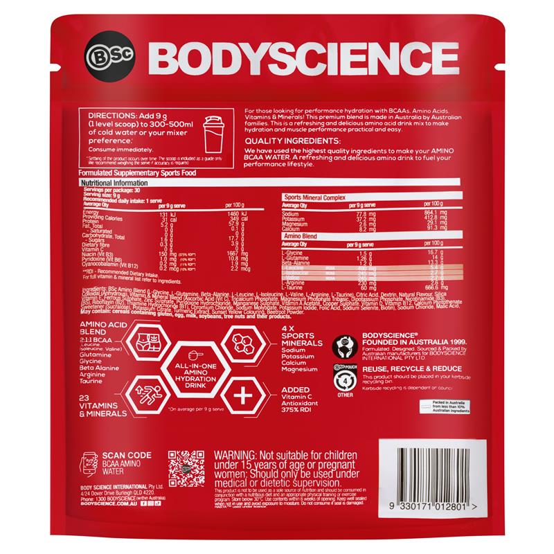 Bsc Bcaa Amino Water Lemon Lime 270g