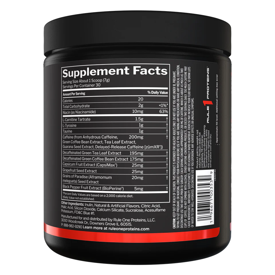Rule 1 Burn Thermogenic 30 Serves