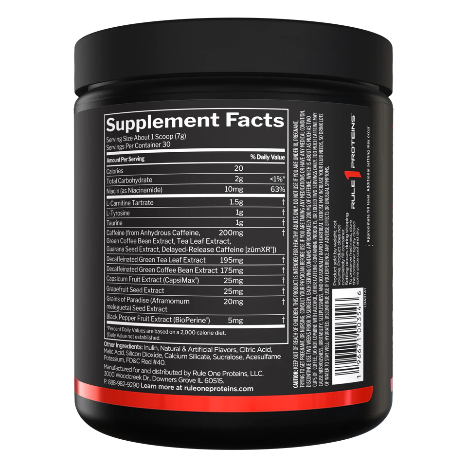Rule 1 Burn Thermogenic 30 Serves