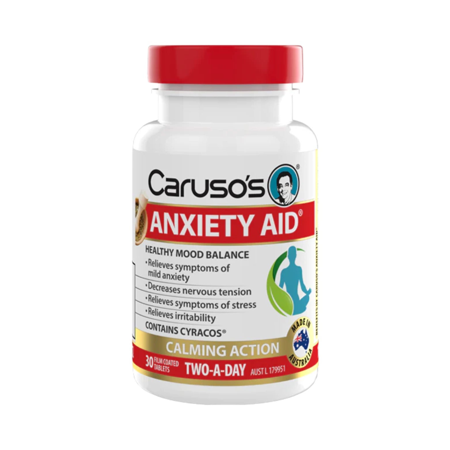 Carusos Anxiety Aid 30 Tabs