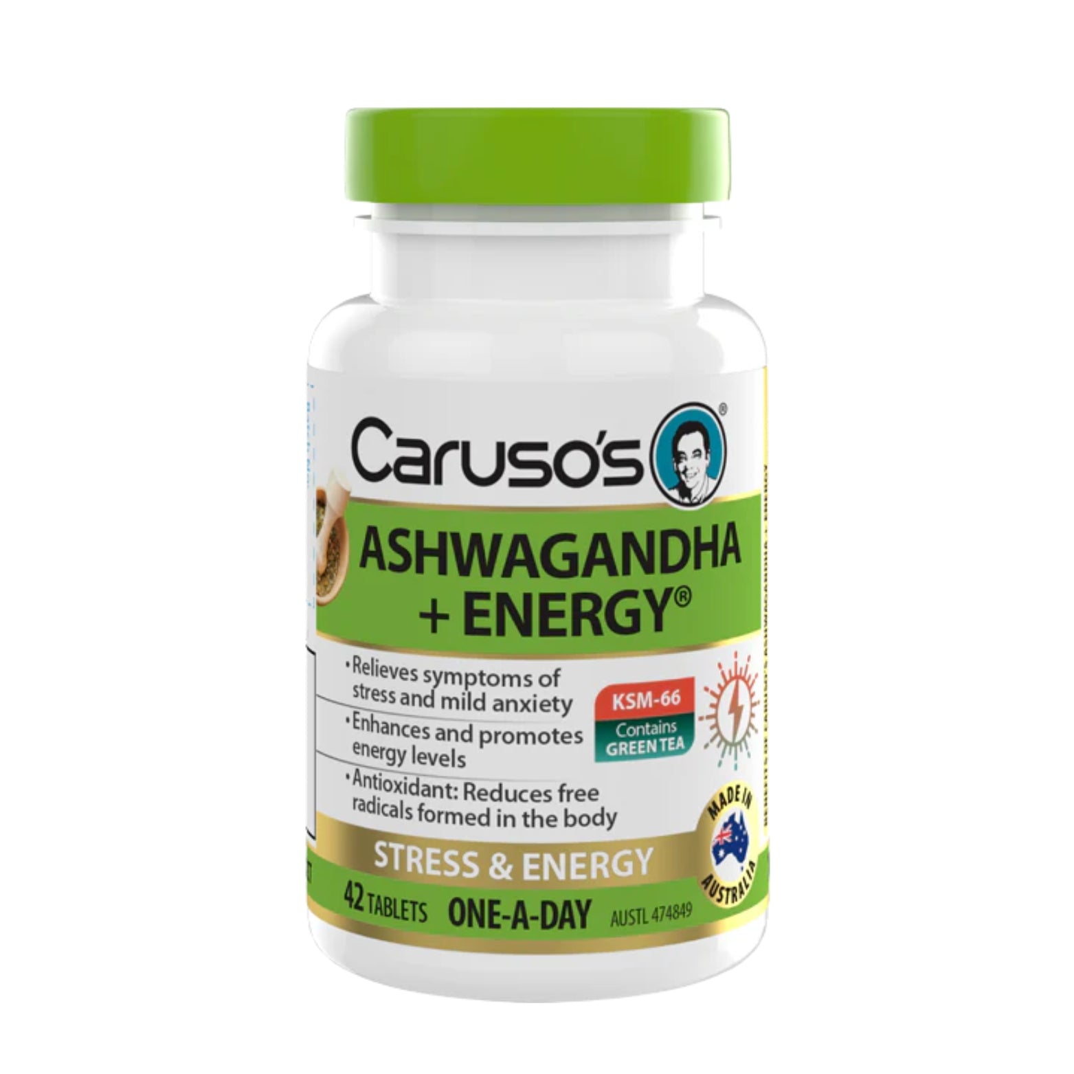 Carusos Ashwagandha + Energy 42 Tabs
