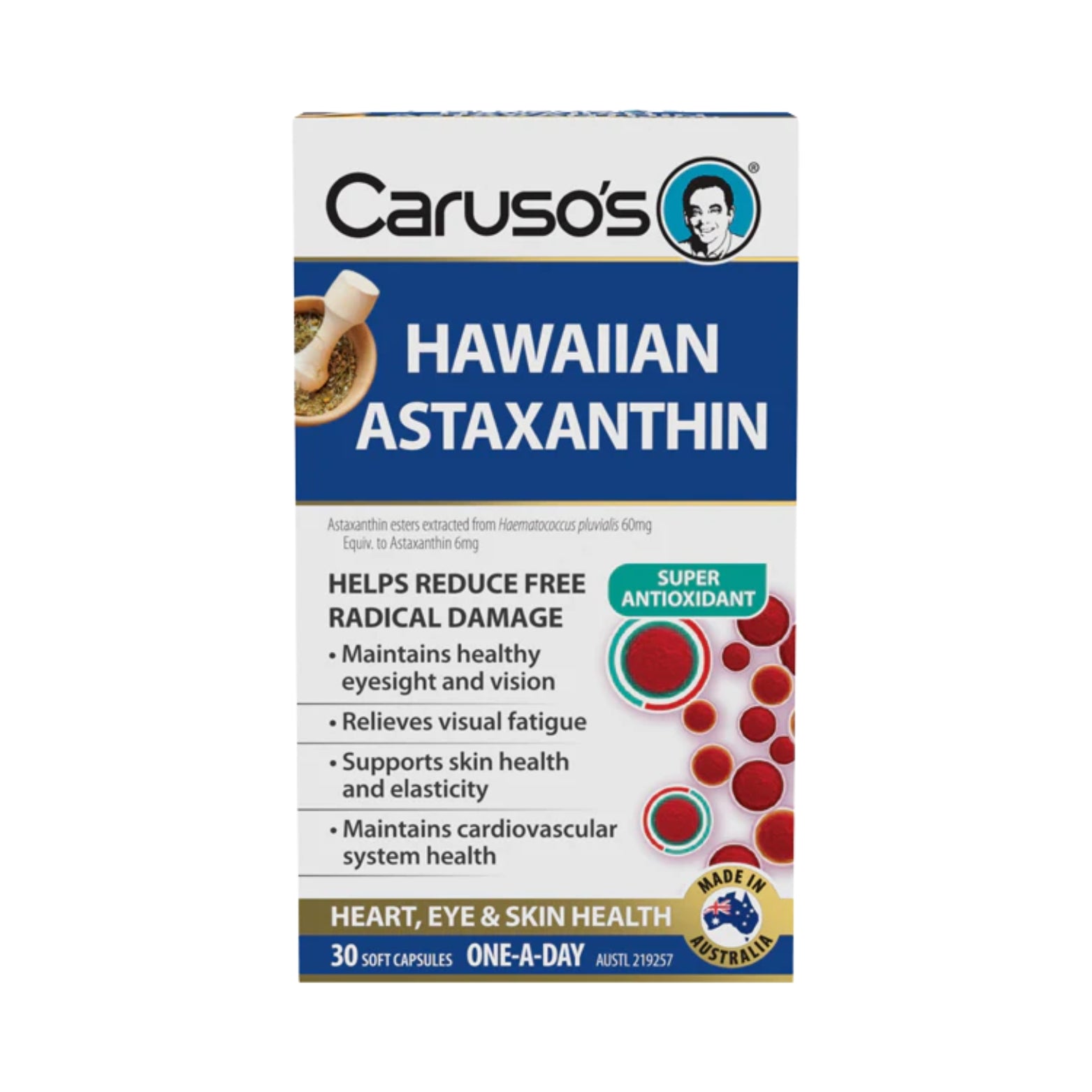 Carusos Hawaiian Astaxanthin 30 Caps