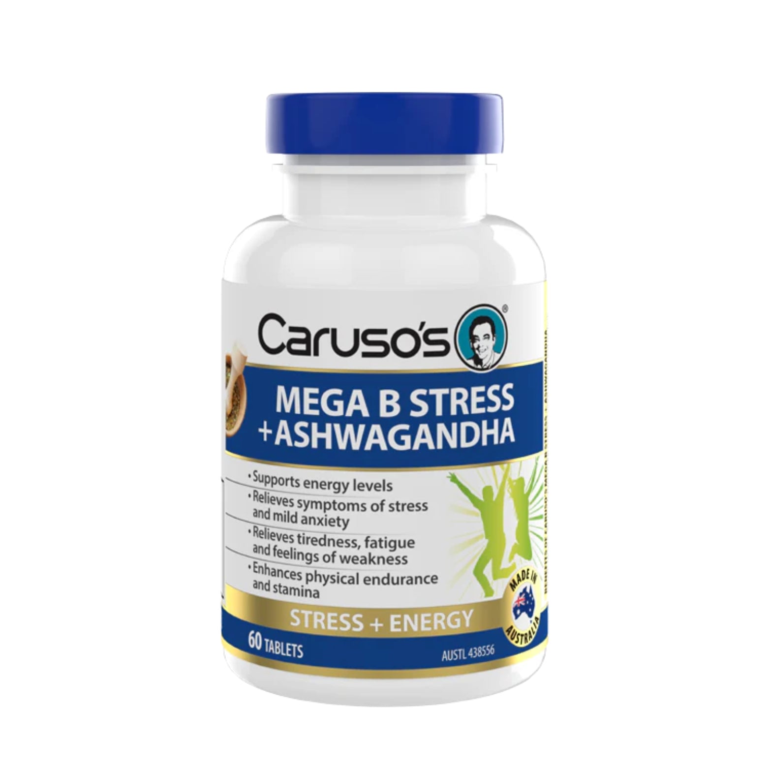 Carusos Mega B Stress + Ashwagandha 60 Tabs