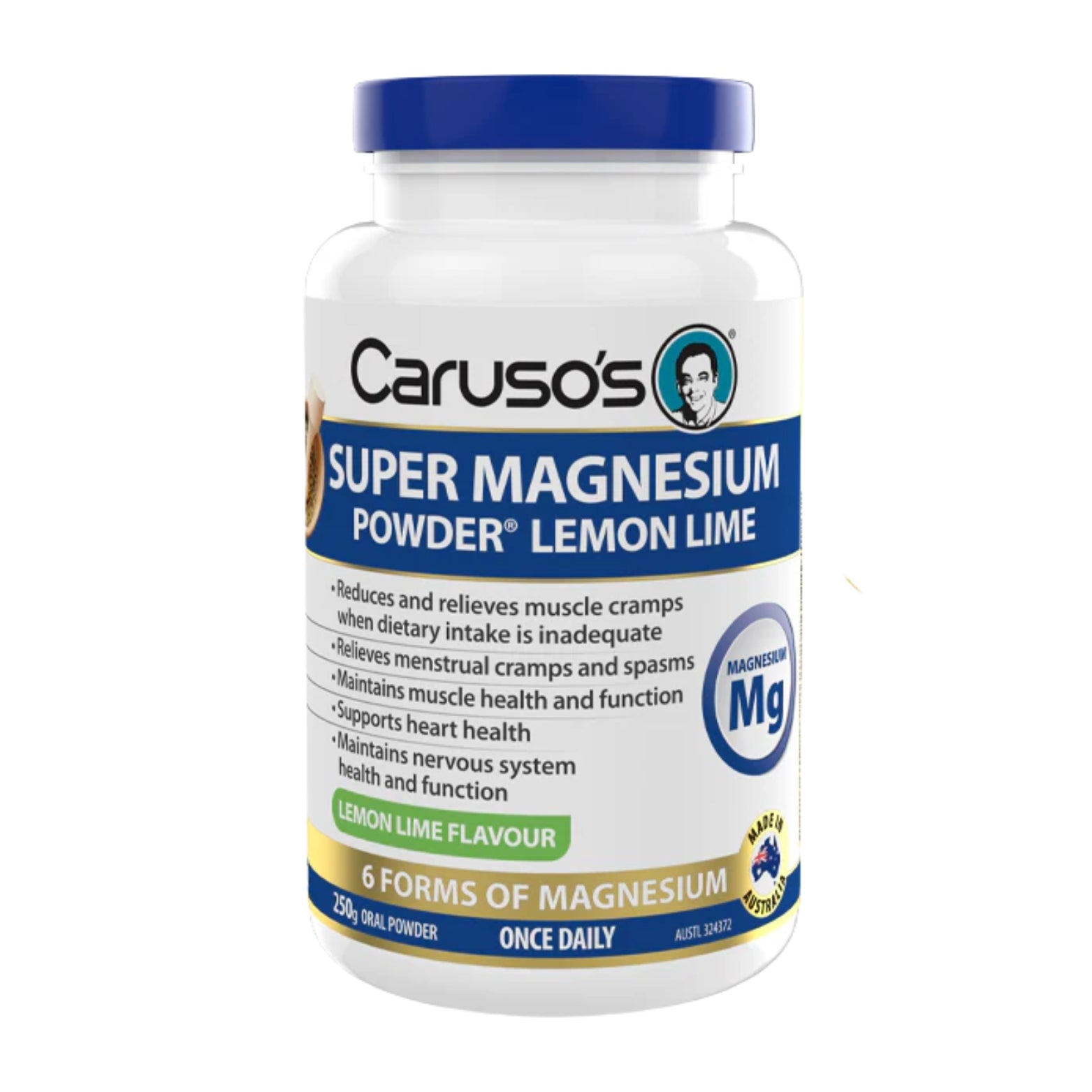Carusos Super Magnesium Powder Lemon Lime 250g