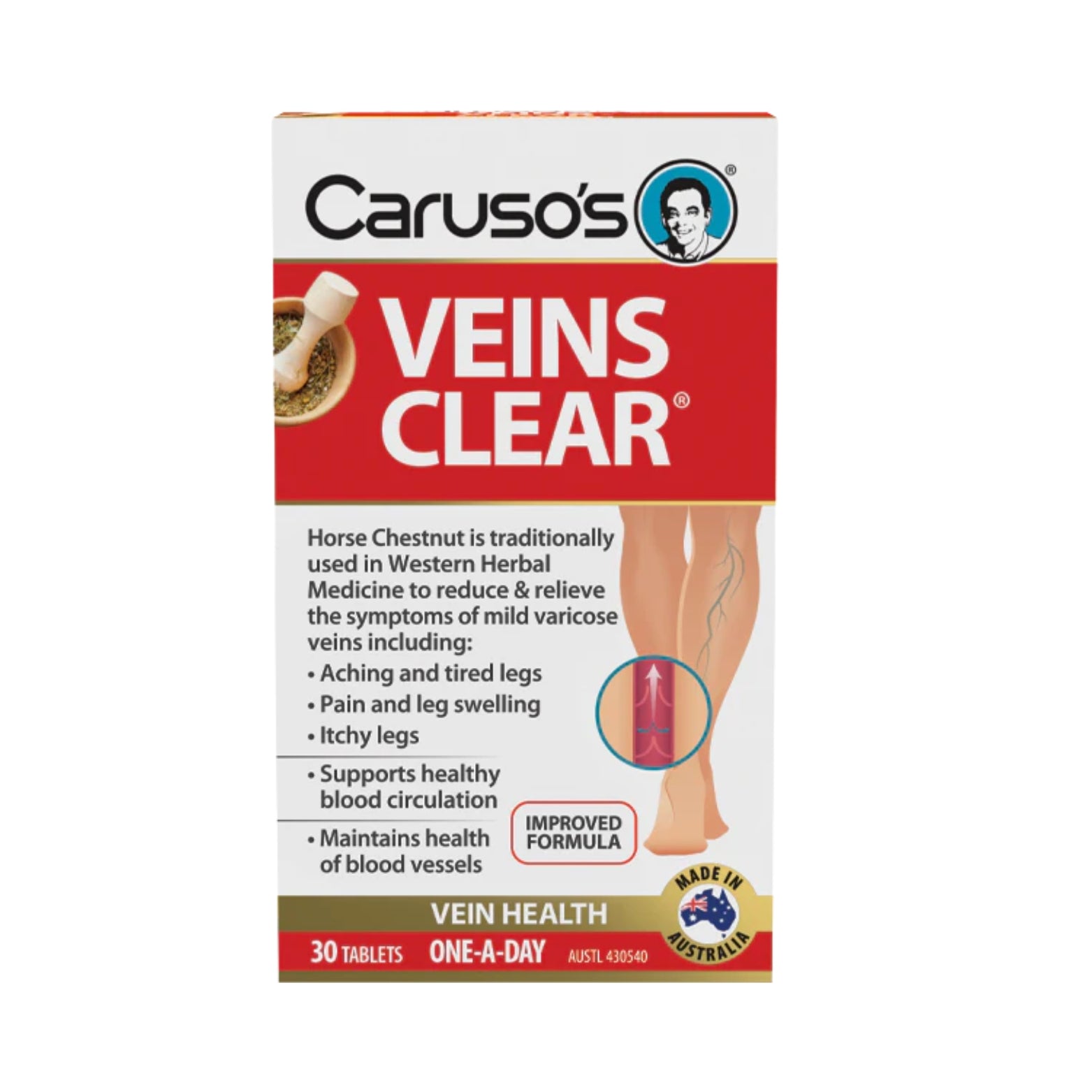 Carusos Veins Clear 30 Tabs