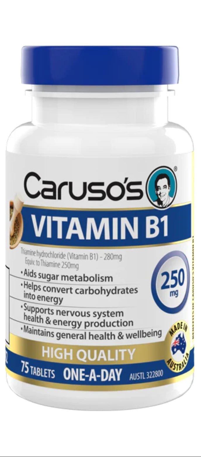 Carusos Vitamin B1 250mg 75 Tabs