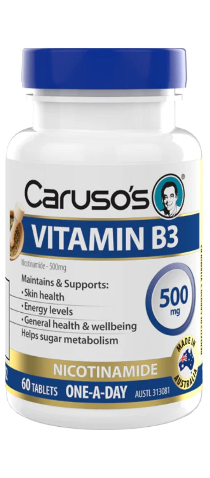 Carusos Vitamin B3 500mg 60 Tabs