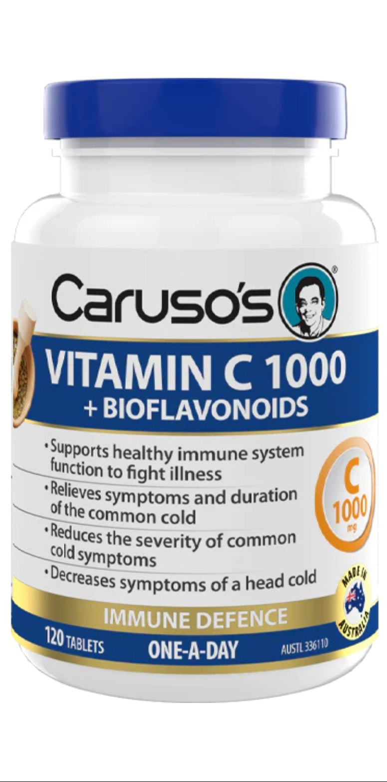 Carusos Vitamin C 1000 + Bioflavanoids 120 Tabs