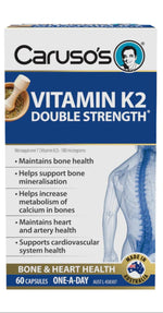 Carusos Vitamin K2 180mg Double Strength 60 Caps