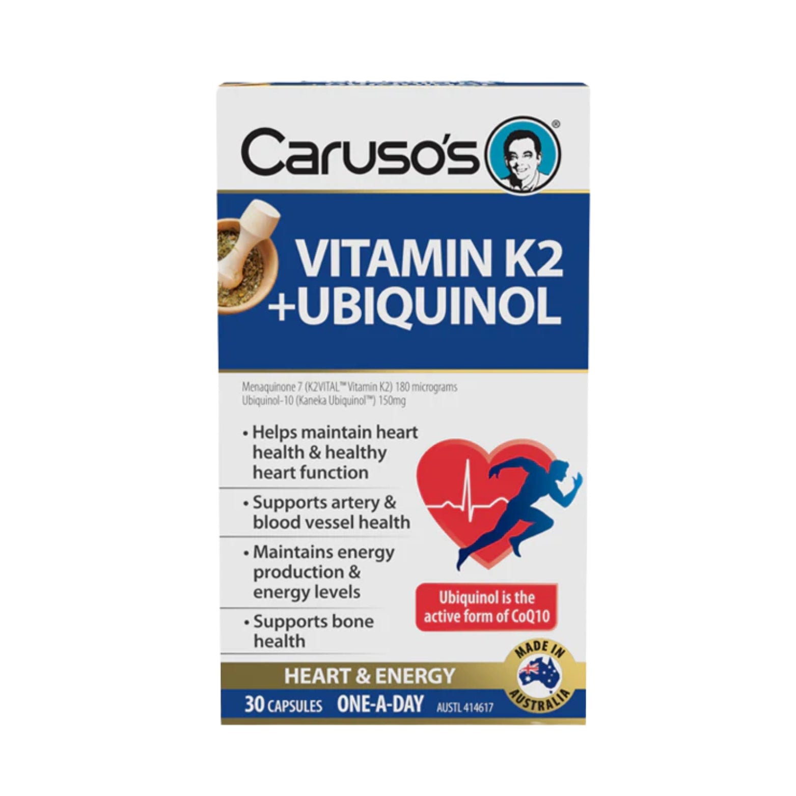 Carusos Vitamin K2 + Ubiquinol 30 Caps