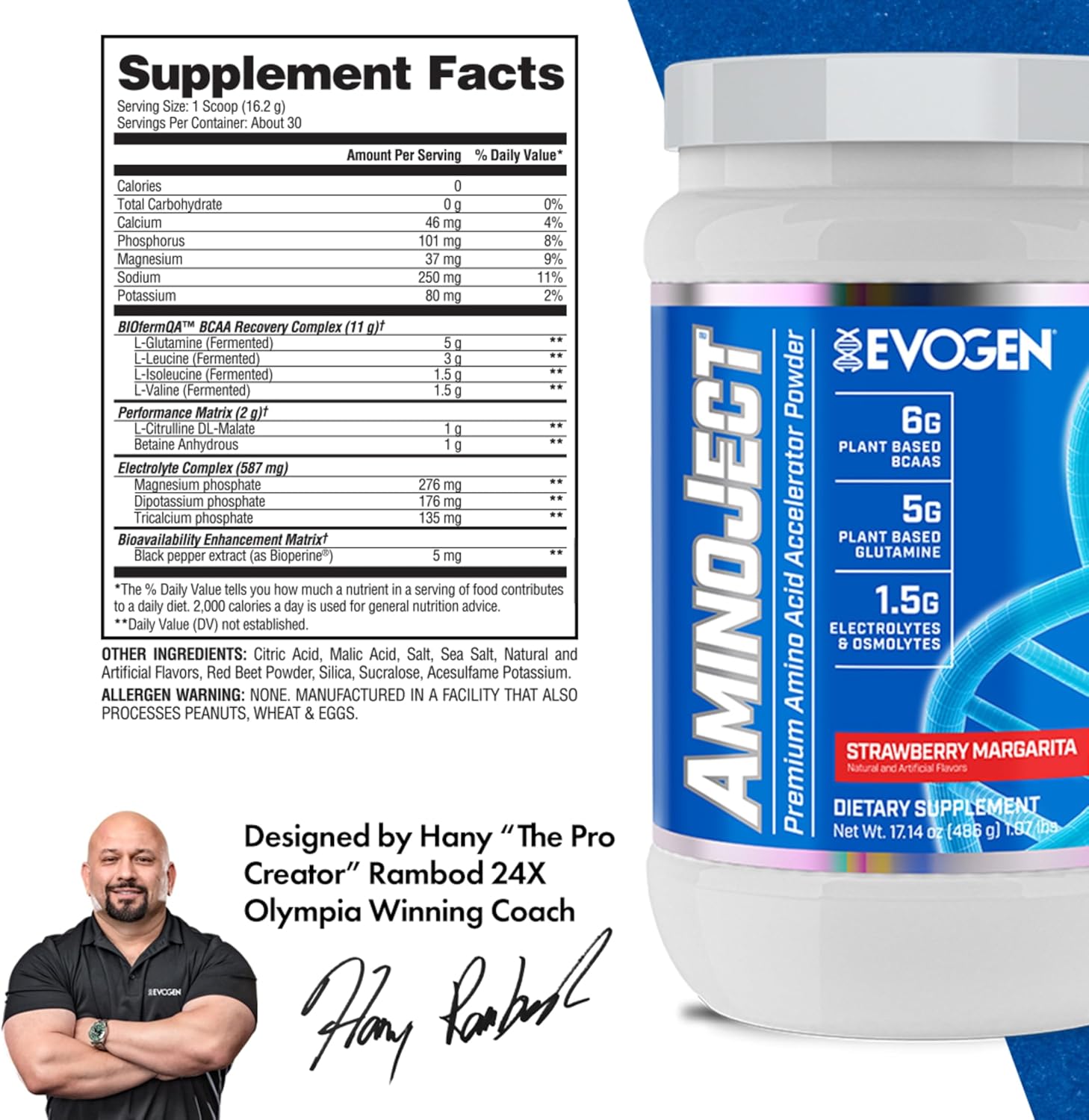 Evogen Aminoject Strawberry Margarita 30 Serves