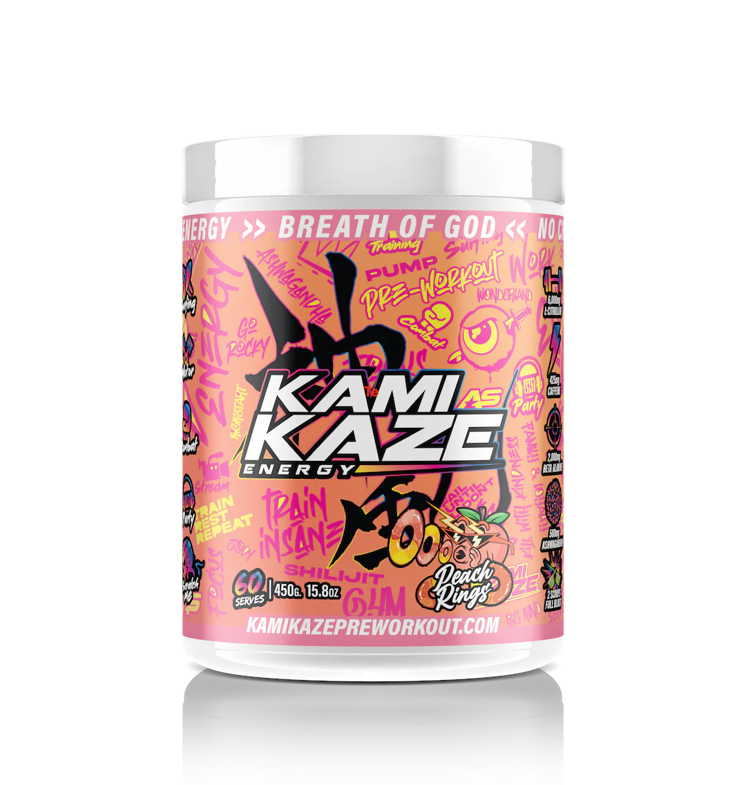 Kamikaze Pre Work Out Peach Rings Flavour 60 Serves