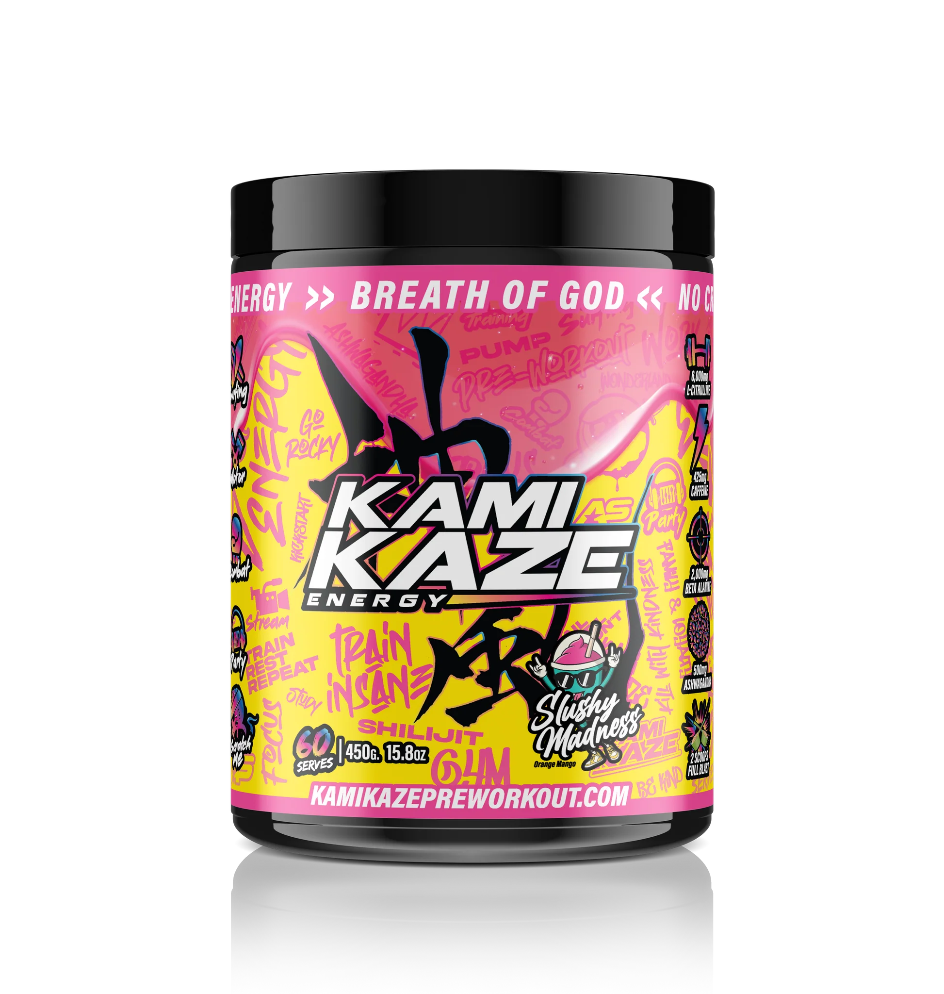 Kamikaze Pre Work Out Slushy Madness (mango Slushy) 60 Serves
