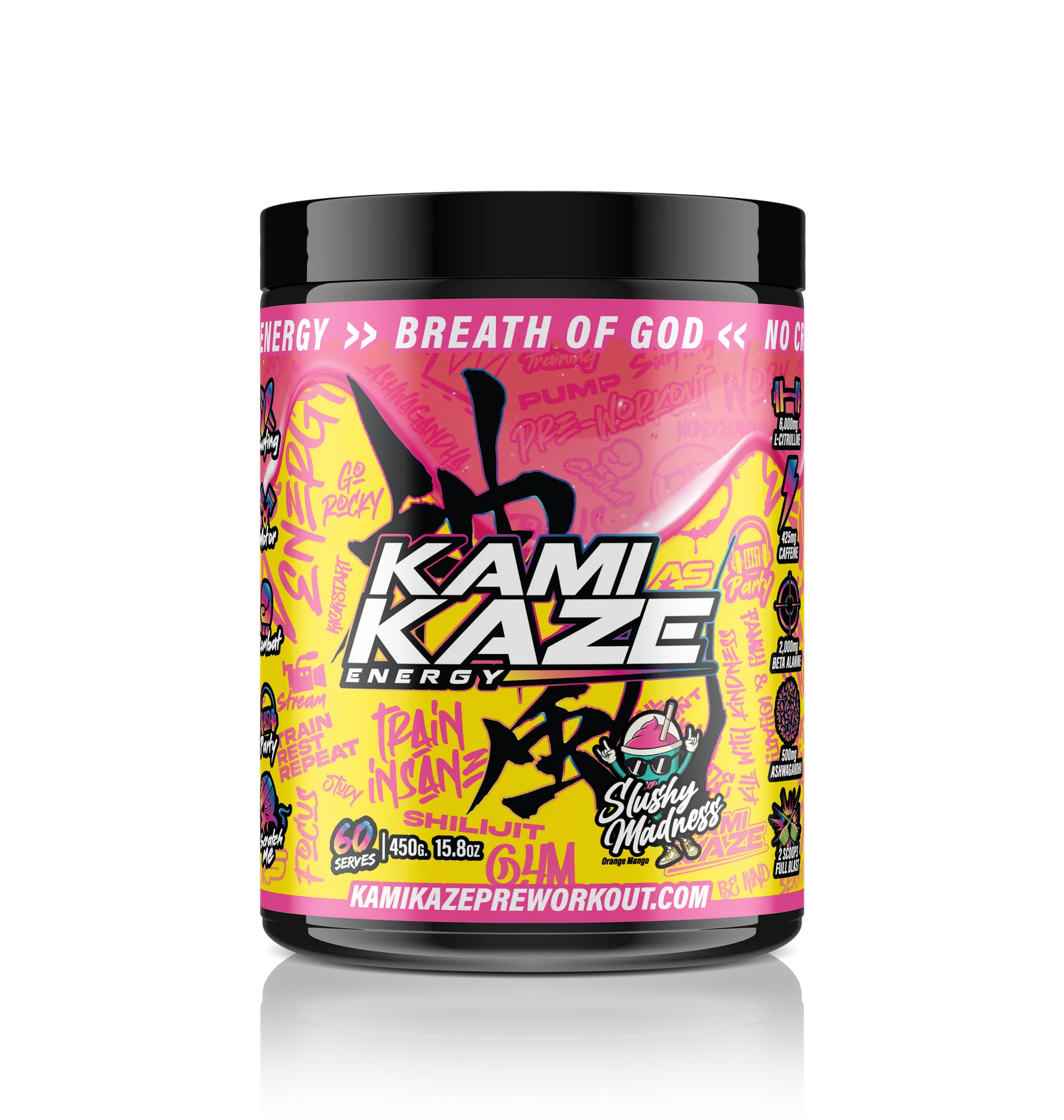 Kamikaze Pre Work Out Slushy Madness (mango Slushy) 60 Serves