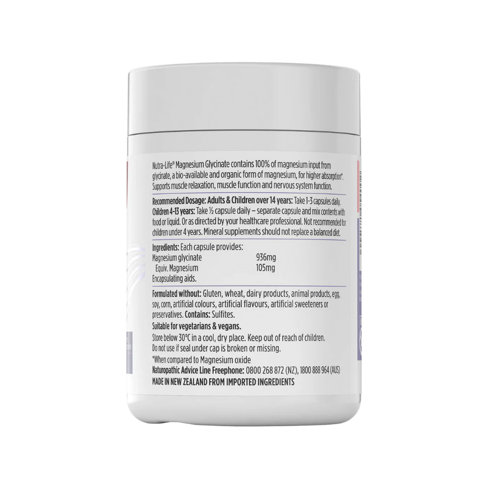 Nutra-Life Magnesium Glycinate 200 Capsules