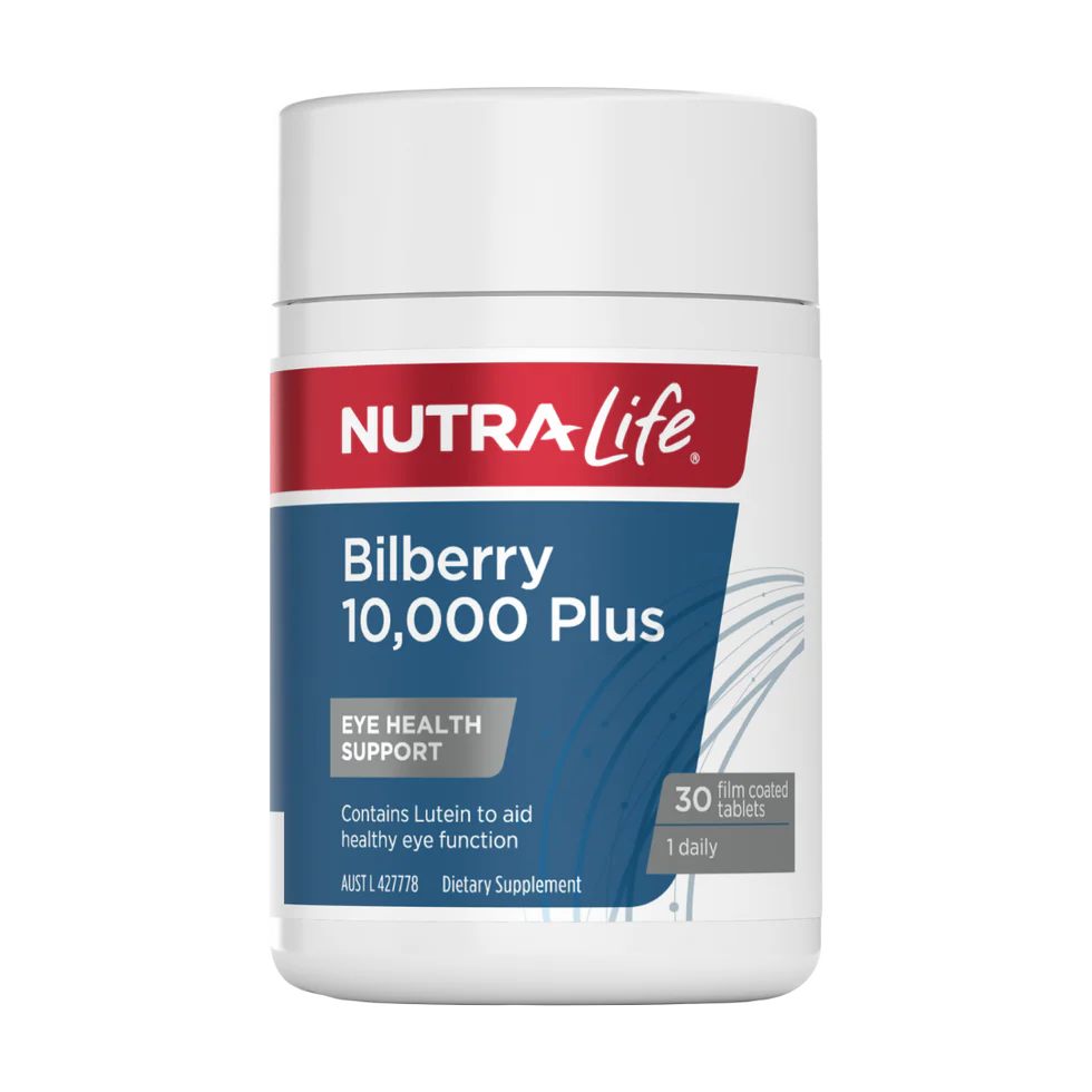 Nutra-Life Bilberry 10,000 + Lutein Complex 30 Tablets