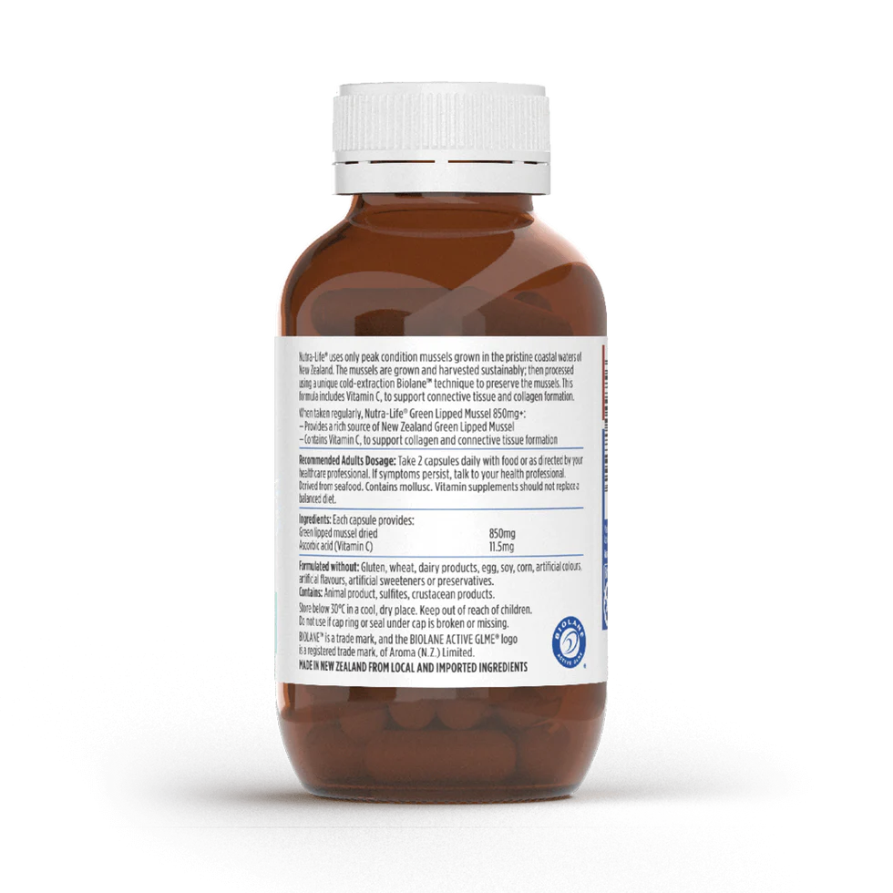Nutra-Life Green Lipped Mussel 850mg + 90 Capsules