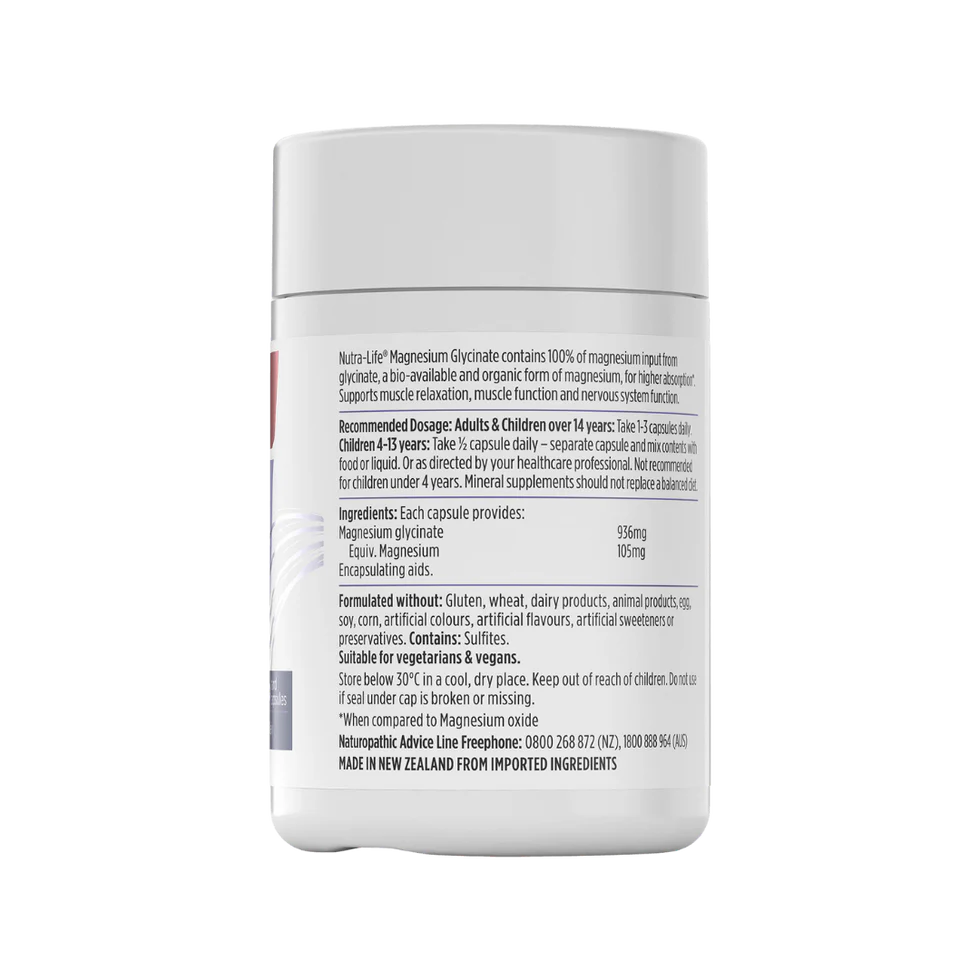 Nutra-Life Magnesium Glycinate 200 Capsules