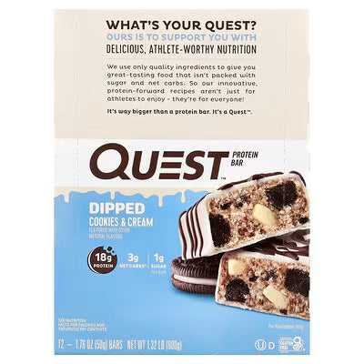 Quest Dipped Bars Protein Bar 50g x12