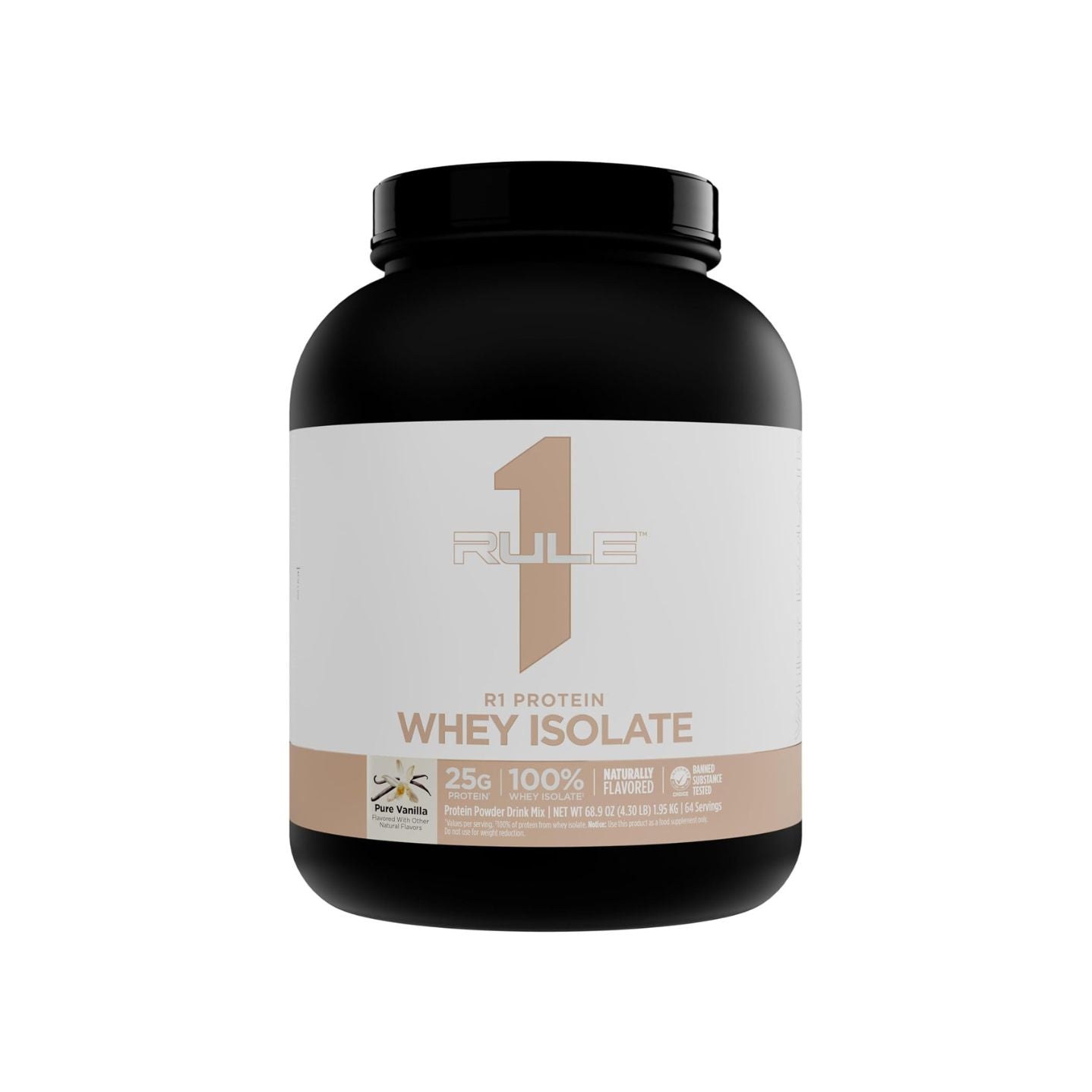 Rule One Protein Whey Isolate 64 Serves Pure Vanilla 4.30lb