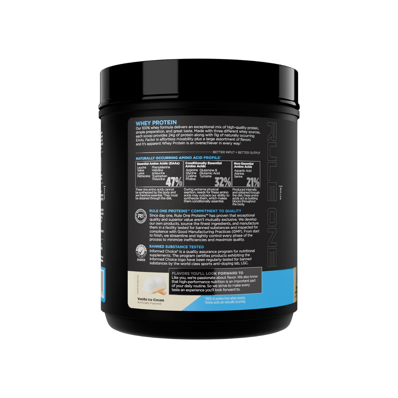 Rule One Whey Protein 14 Serves Vanilla Ice Cream S 1.02lb