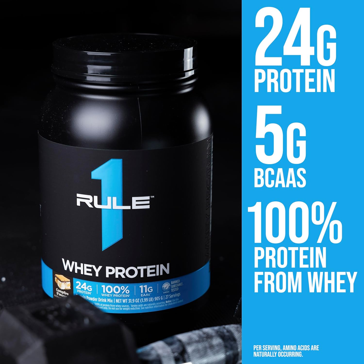 Rule One Whey Protein 14 Serves Vanilla Ice Cream S 1.02lb