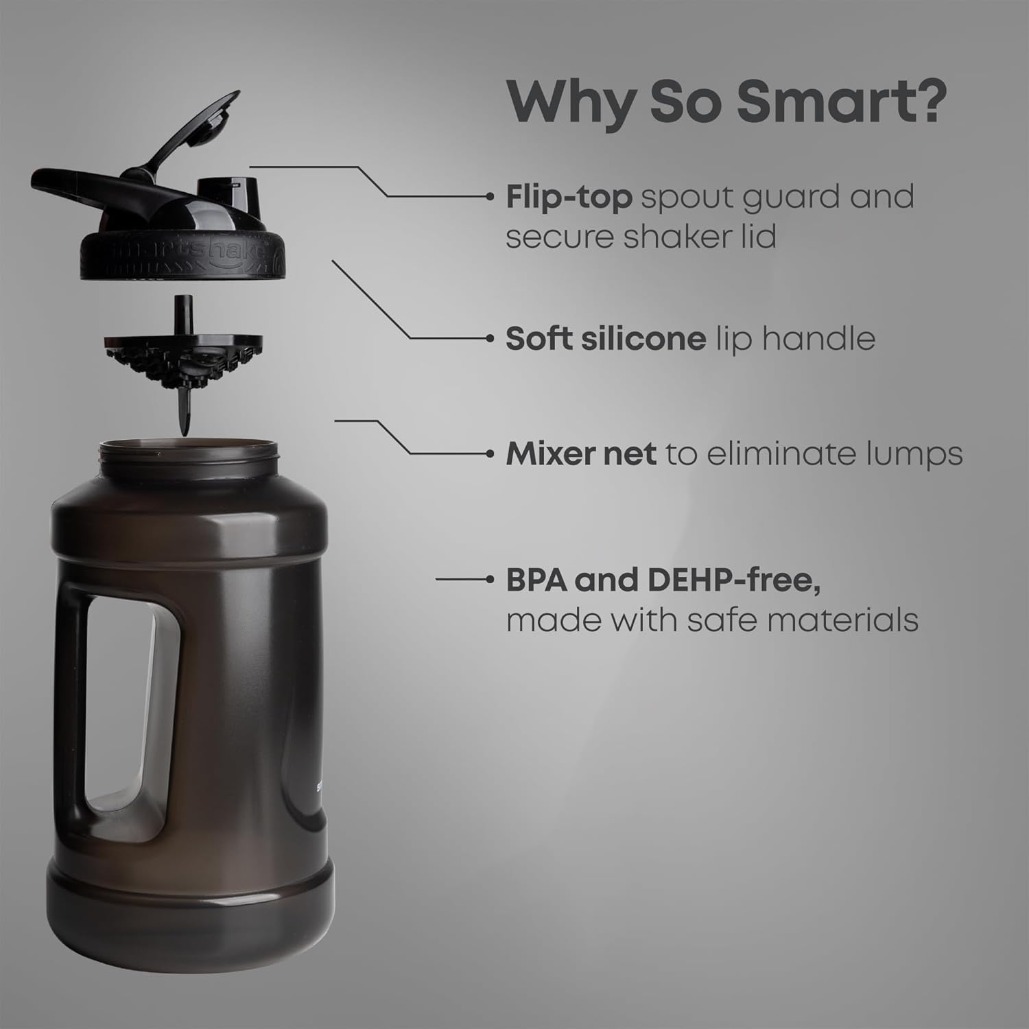 Smartshake Ultimate Jug Shaker Black 2100ml
