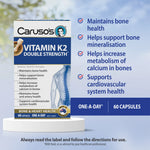 Carusos Vitamin K2 180mg Double Strength 60 Caps