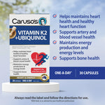 Carusos Vitamin K2 + Ubiquinol 30 Caps