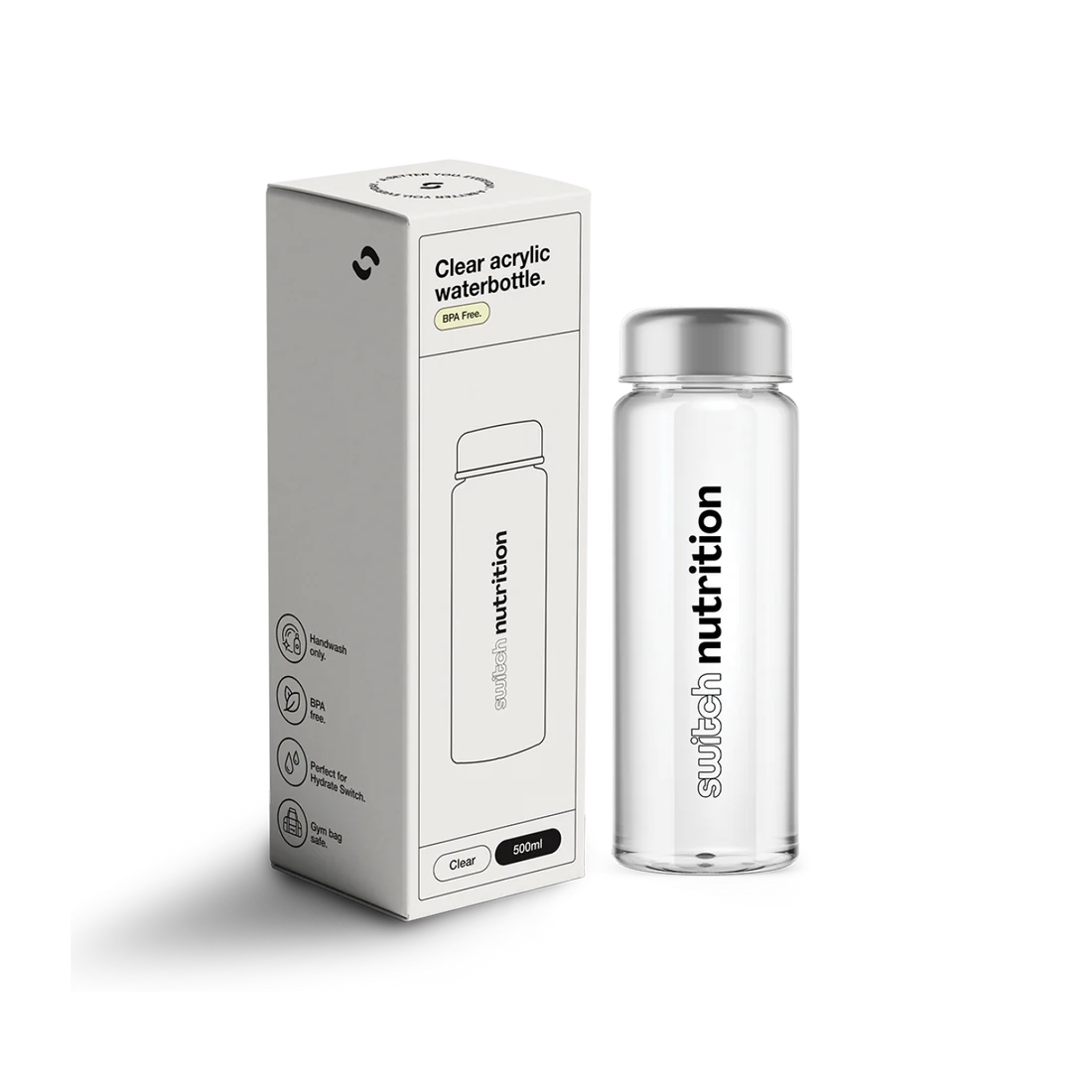 Switch Nutrition - Clear Water Bottle 500 Ml