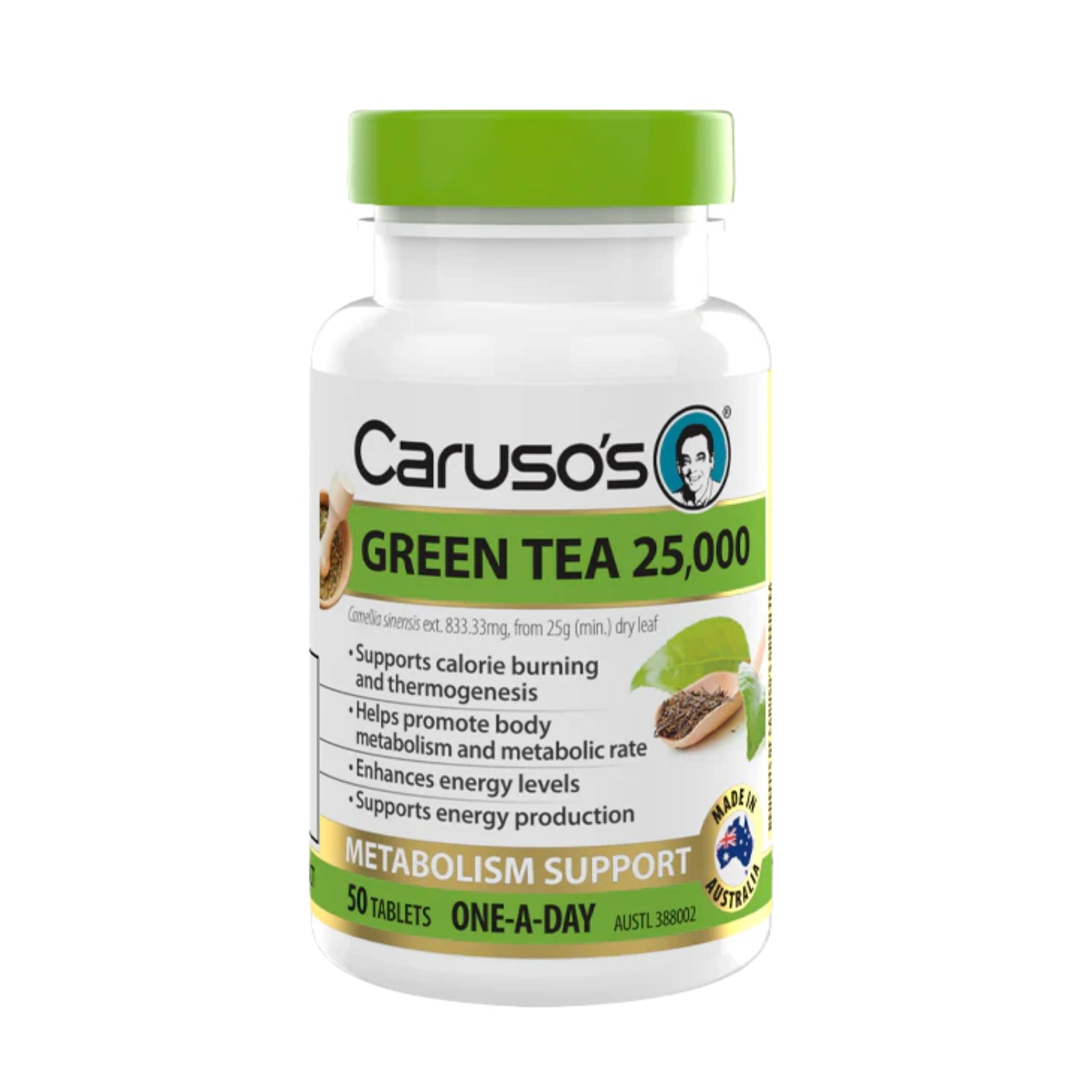 Carusos Green Tea 25,000 50 Tabs