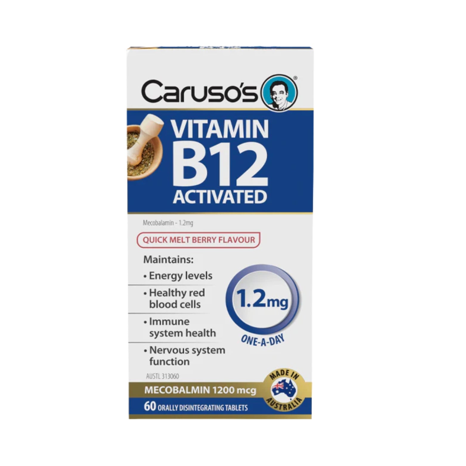 Carusos Vitamin B12 Activated 1200mcg 60 Melt