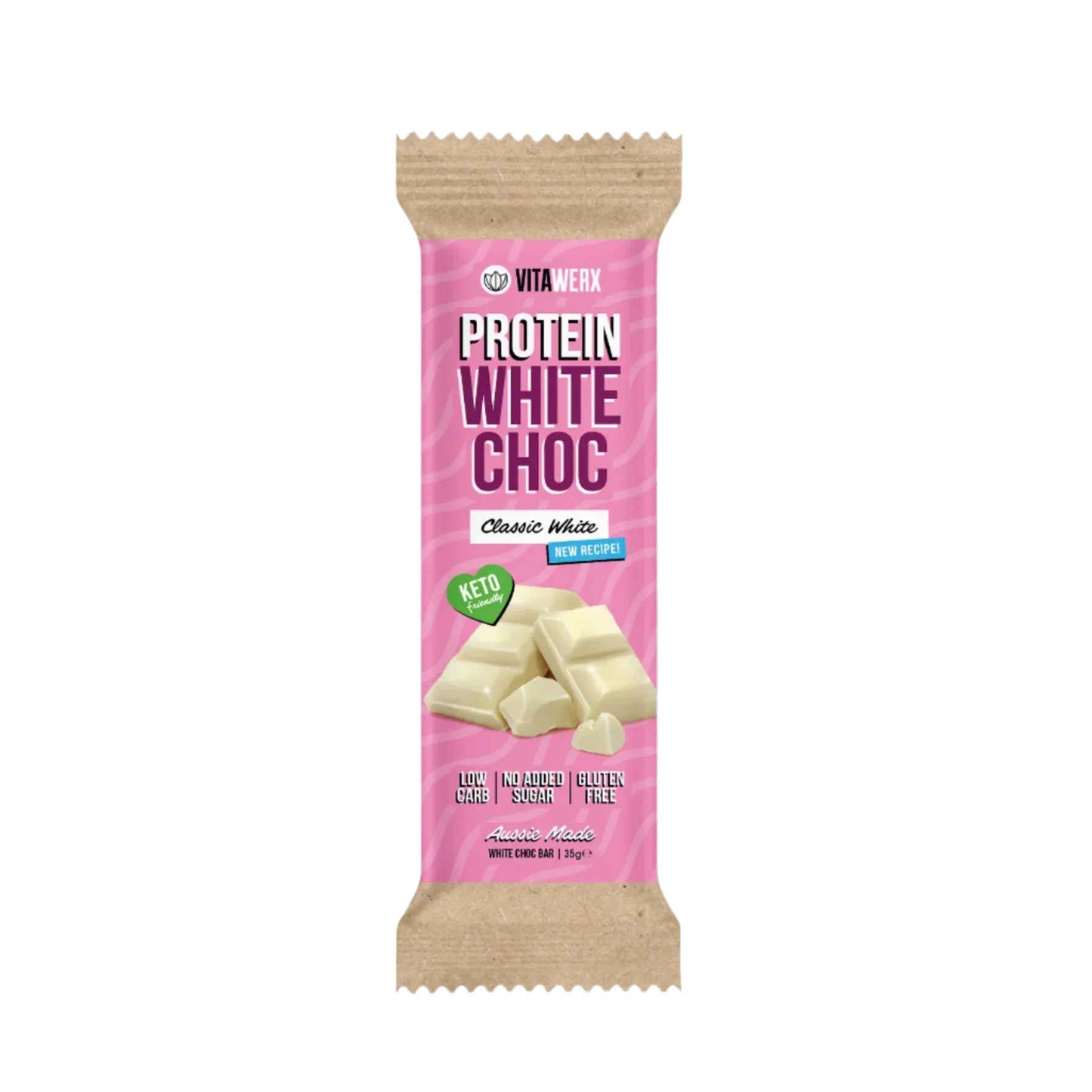 Vitawerx White Choc Bar Protein Bar White Choc 35g x12
