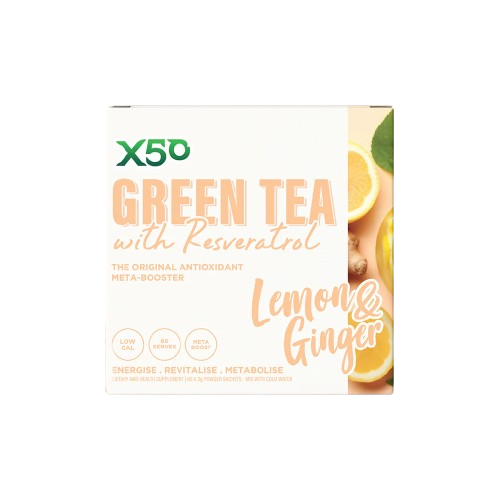 X50 Green Tea Lemon Ginger 60 Sachets