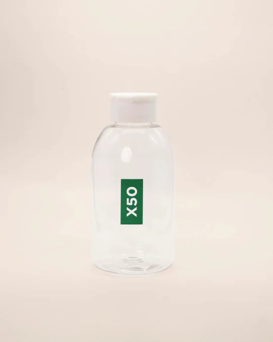 x50 Water Bottle Clear White Lid 600ml