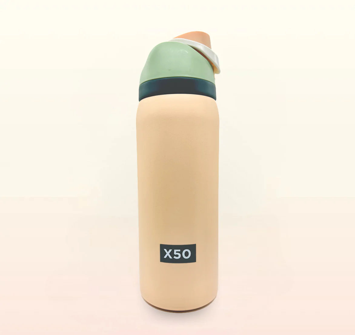 X50 Water Bottle Nude With Green Lid 900ml