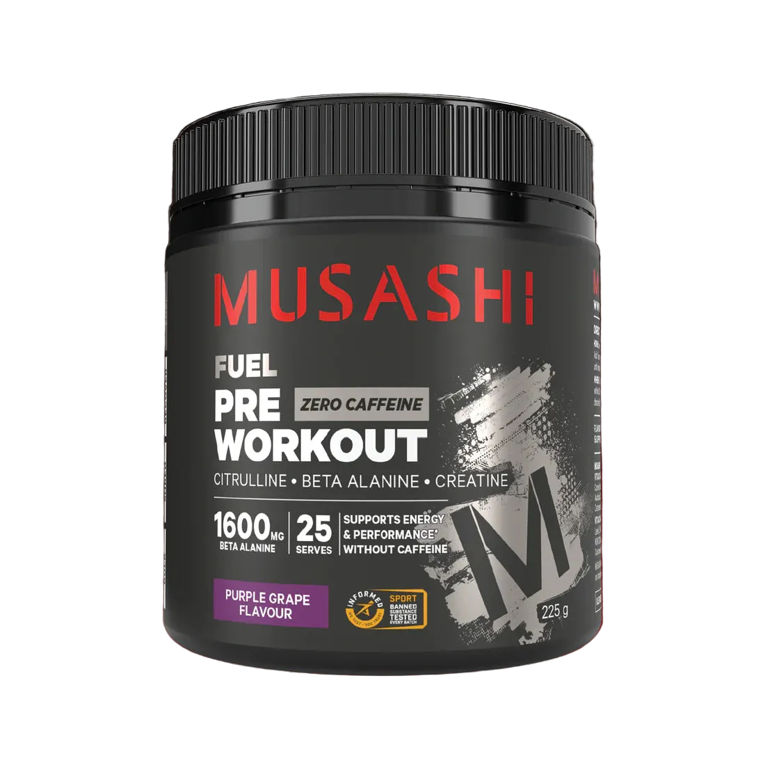 Musashi Pre Workout ZERO Caffeine 225g
